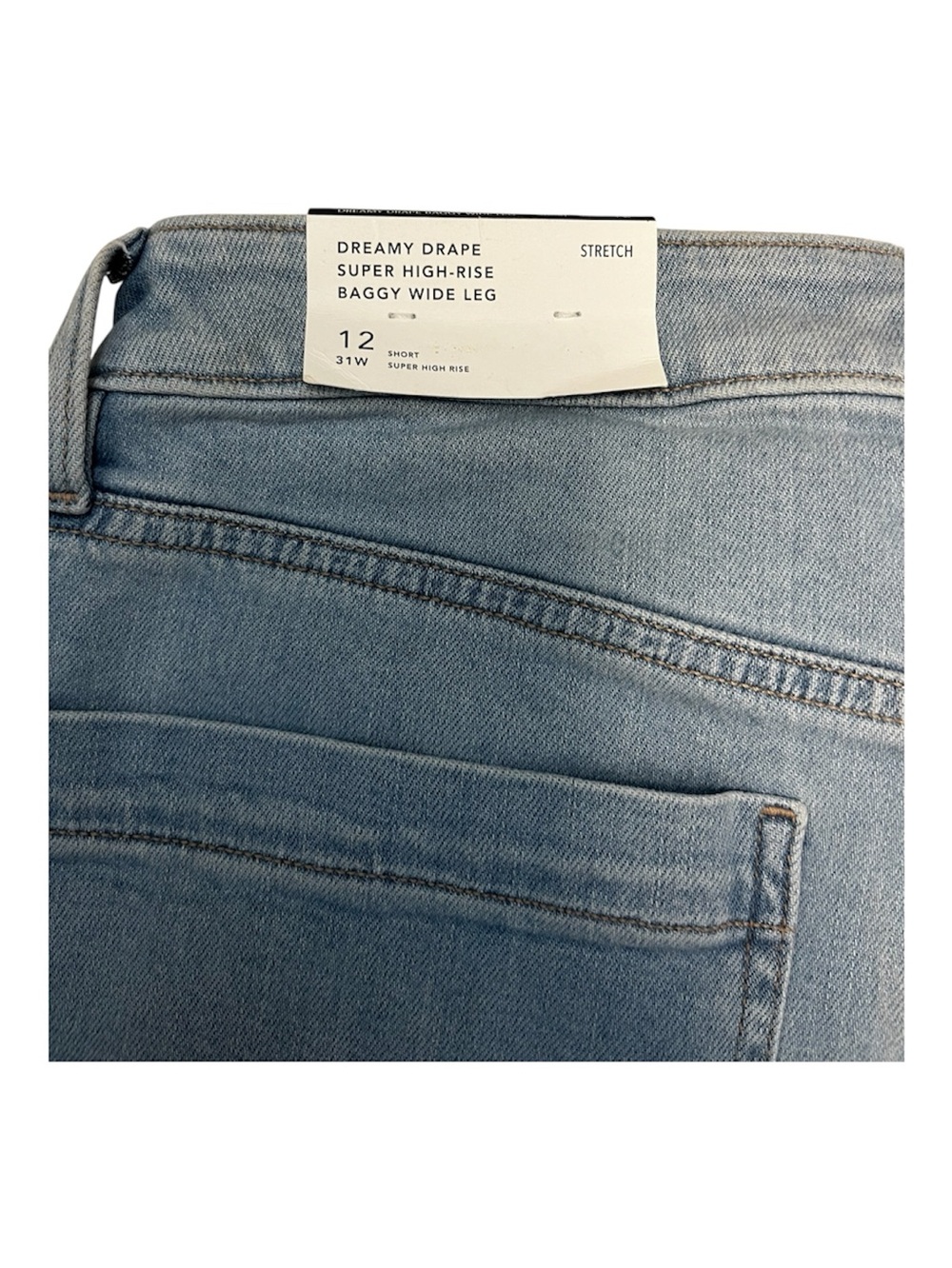 American Eagle Dreamy Drape Stretch Baggy Wide Leg Jeans Sz 12 - Picture 5 of 9